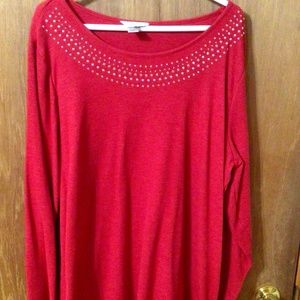 Red Top w/Long Sleeves-PRICE FIRM